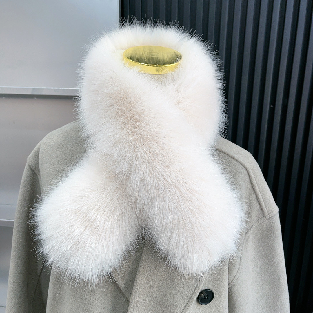 狐狸毛围巾女冬季双面保暖气质百搭仿皮草兔毛领毛球毛绒毛毛围脖