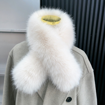 毛毛围巾女冬季双面保暖毛绒围脖