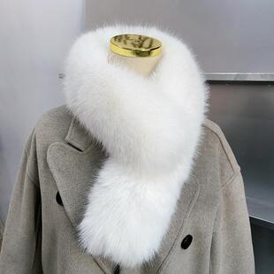 狐狸毛围巾女冬季 百搭气质仿皮草獭兔毛毛领围脖护颈 加厚保暖韩版
