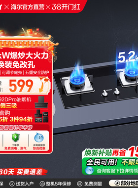 海尔Q2BE3猛火燃气煤气双灶家用天然气液化气嵌入式灶具官方旗舰