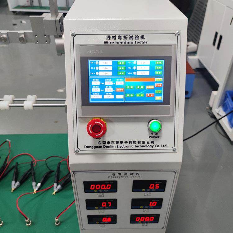 电线弯折试验机带导通电阻实时检测数据线/耳机线弯折测试