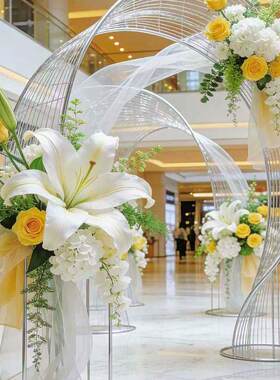 巨型布艺仿真花纸艺花商场服装店橱窗装饰酒店婚礼中庭欧根纱装饰