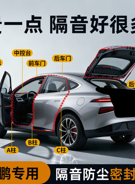 小鹏G3/P5/P7i/G9/G6/X9汽车门后备箱专用防尘隔音降噪改装密封条