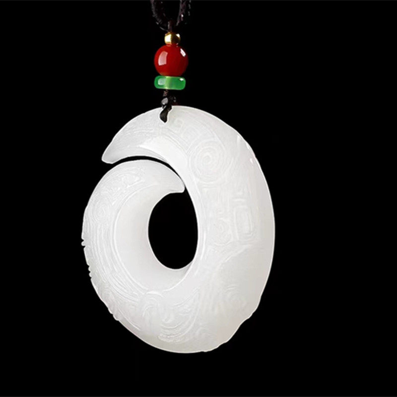 天淼玉器金丝玉挂件吊坠羊脂玉