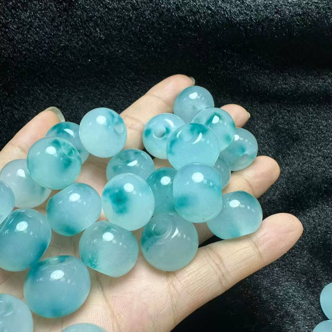 天然海蓝宝20mm大孔散珠DIY