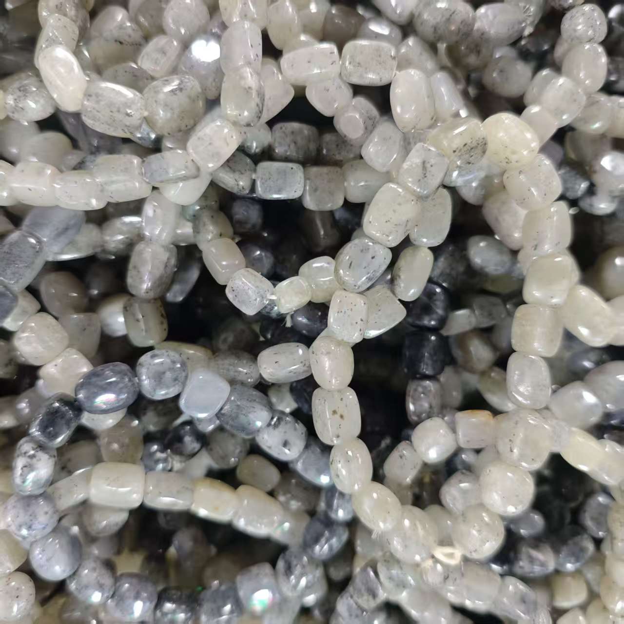 原创和田玉青花点墨随行籽手链石