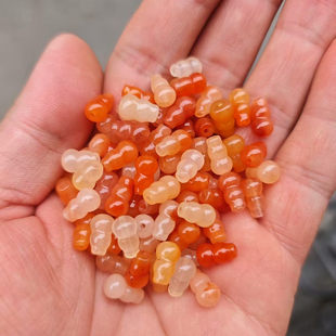 DIY天然金丝玉葫芦散珠黄龙玉翡糖果色多彩玉石立体葫芦通孔配饰