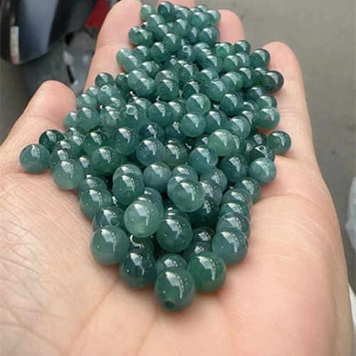 蓝水冰种珠子纯天然翡翠天淼玉器
