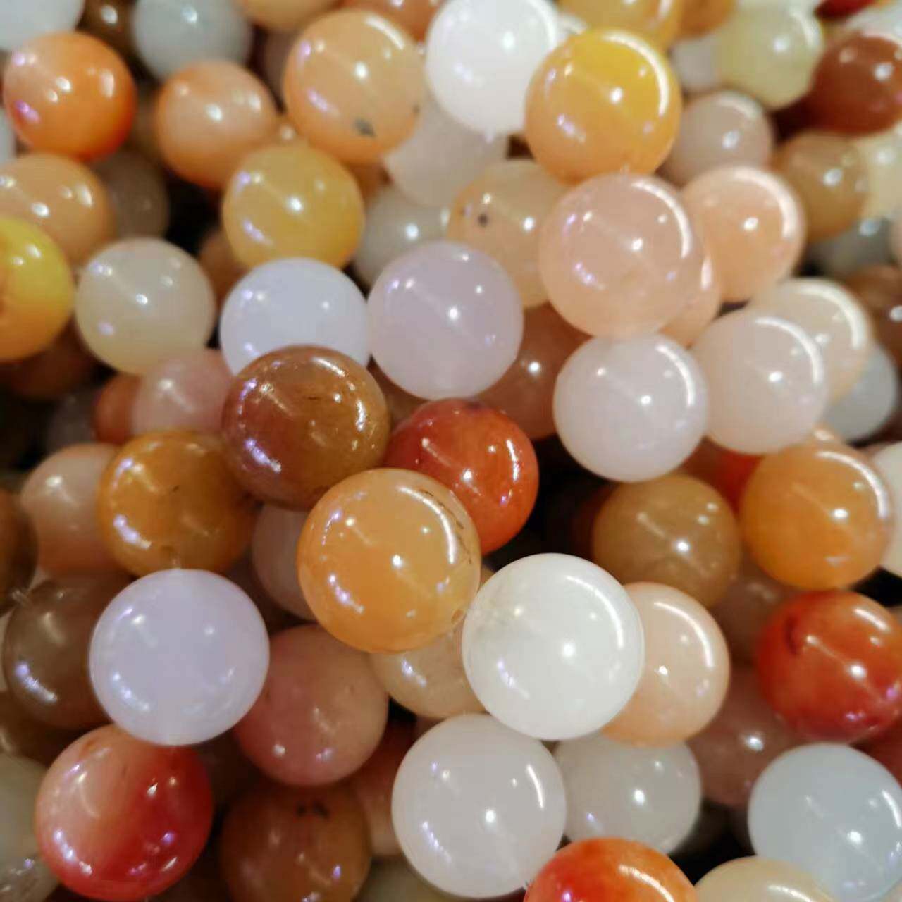 纯天然正品新疆和田金丝玉18mm散单颗珠子文玩手链串玛瑙国庆节日