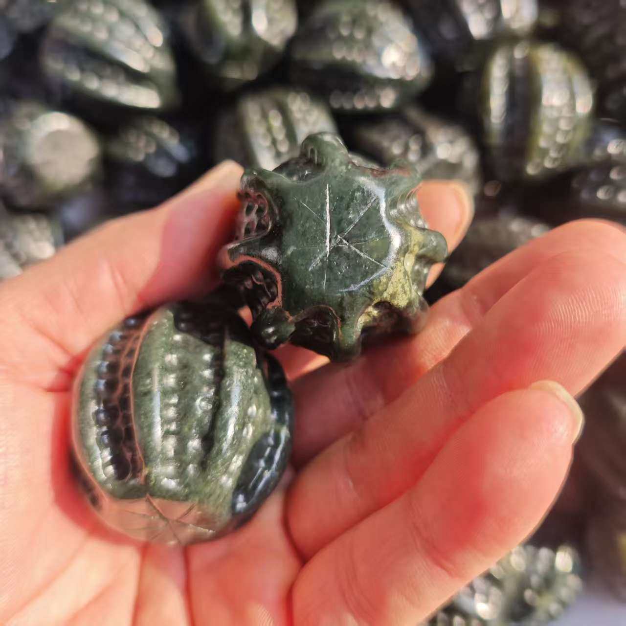 天然新疆和田玉手把件核桃证书文玩青墨玉男士赠品送礼物国庆节日