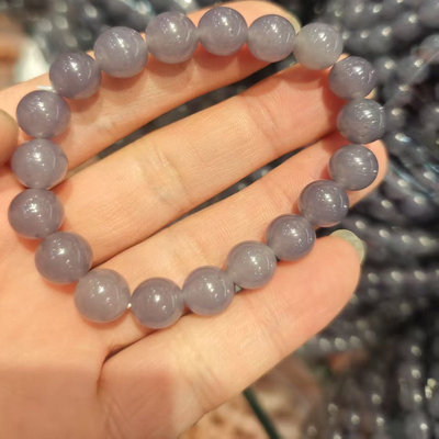 天淼玉器烟紫玉料冰种优雅青海