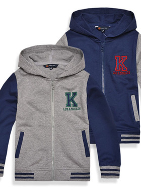 男童卫衣棒球衫运动衫外贸原单春秋薄款儿童装长袖外套夹克全纯棉