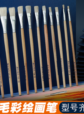 新款羊毛彩绘笔NOS笔T笔羊毛笔油画笔工艺陶瓷彩绘平头补油笔