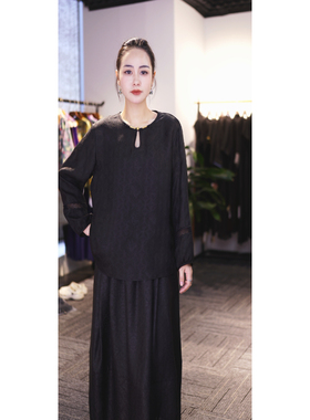 【穿搭师小鱼】新款四径绞罗香云纱上衣25542