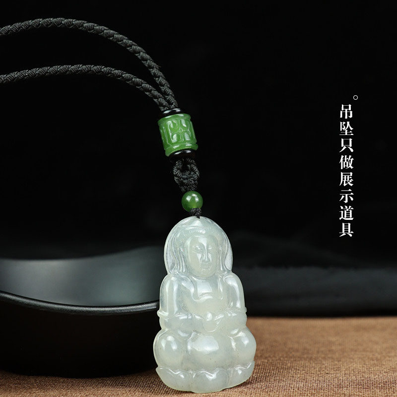 JASPER PENDANT LANYARD JADE GUANYIN PIXIU PENDANT ROPE HANDMADE 12 STRANDS BRAIDED DRAGON SCALE JADE PENDANT HAND BRAIDED NECKLACE ROPE