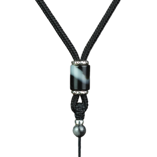 水墨青花和田玉吊坠挂绳中国风挂件绳八股编高密度项链绳可调节绳