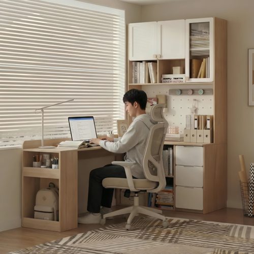 可比熊转角书桌实木环保送货安装