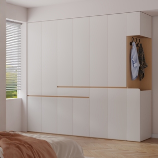 可比熊衣柜卧室家用实木大衣橱分段式免拉手挂衣柜转角衣柜定制