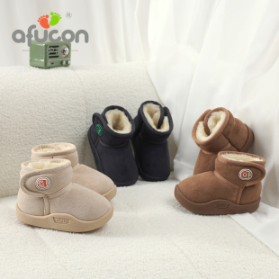 小童雪地靴防滑软底室内外加绒加厚保暖男女宝宝男童鞋秋冬