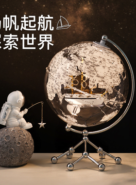 透明地球仪摆件客厅轻奢高档家居电视柜玄关入户饰品乔迁新居礼物