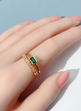 ins潮戒指女小众设计时尚简约个性轻奢高级感食指指环开口戒子