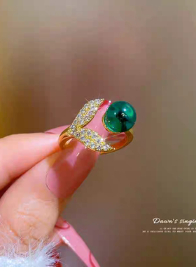 鱼尾食指戒指女小众设计轻奢高级感时尚个性指环2023年新款ins潮