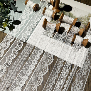 法式蕾丝边花带丝带涤纶北欧风装饰手作DIY配饰服装袖口窗帘辅料