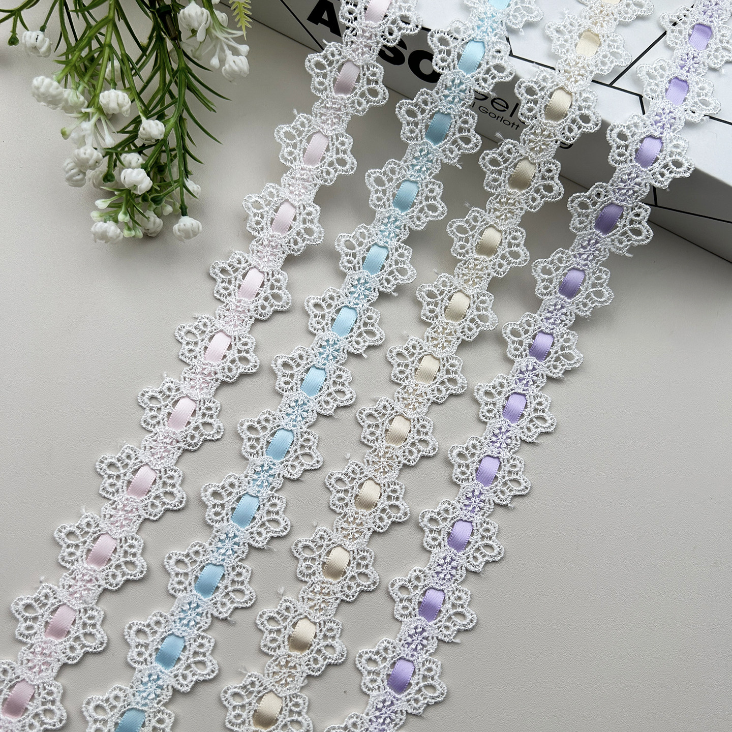 重工立体花朵蕾丝花边白色辅料DIY婚纱礼服装饰