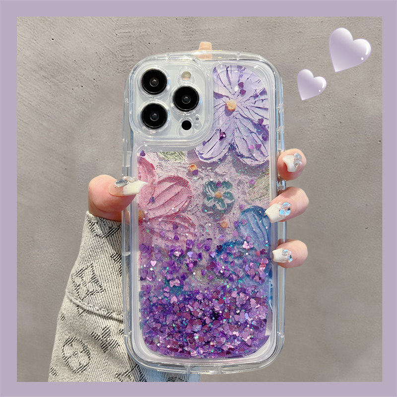 适用iphone14promax手机壳13流沙油画花朵15苹果14新款12pro高级感11女12硅胶全包14pro防摔15pro手机套max怎么样,好用不?