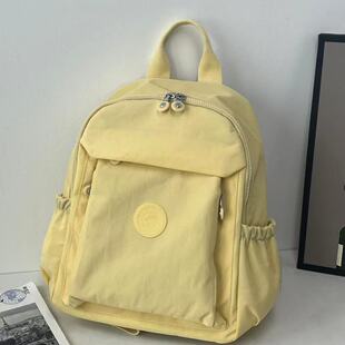 日系糖果色小众出游通勤双肩包背包大容量轻便14寸学生书包妈咪包