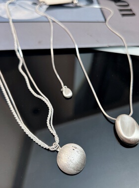 新款韩版几何拉丝方块字母项链