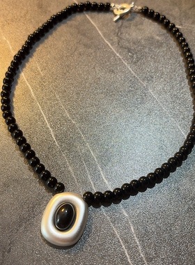 新中式经典黑色手工串珠项链生生不息气质锁骨链百搭时髦项链女