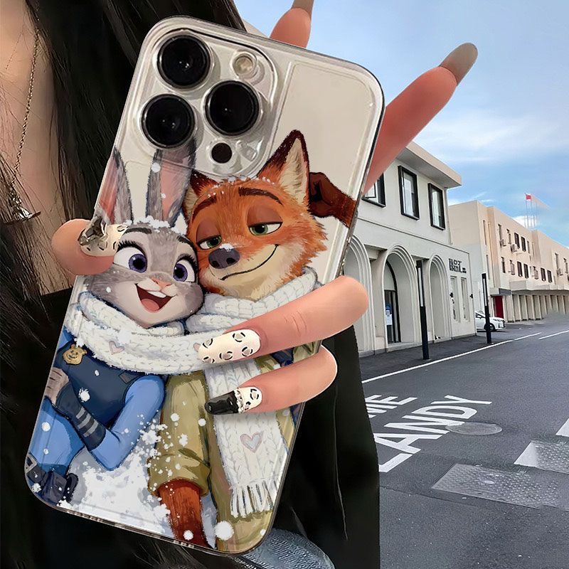 朱迪尼克冬日情侣太空壳适用于iPhone17可爱16/15/14卡通x/xs系列