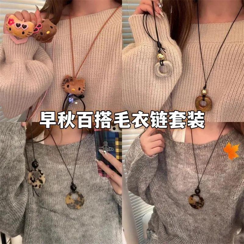 秋冬可爱kitty镜挂绳项链外出百搭女2025新款墨镜挂脖配饰