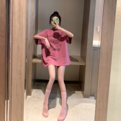 Real shot real price good version - Summer chic loose medium length versatile short sleeve T-shirt for women