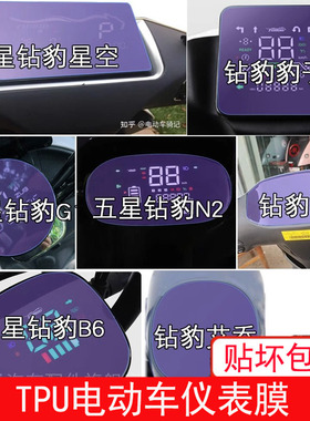 适用五星钻豹星空豹子G1电动车N2仪表T5液晶B6艾乔显示屏幕保护膜