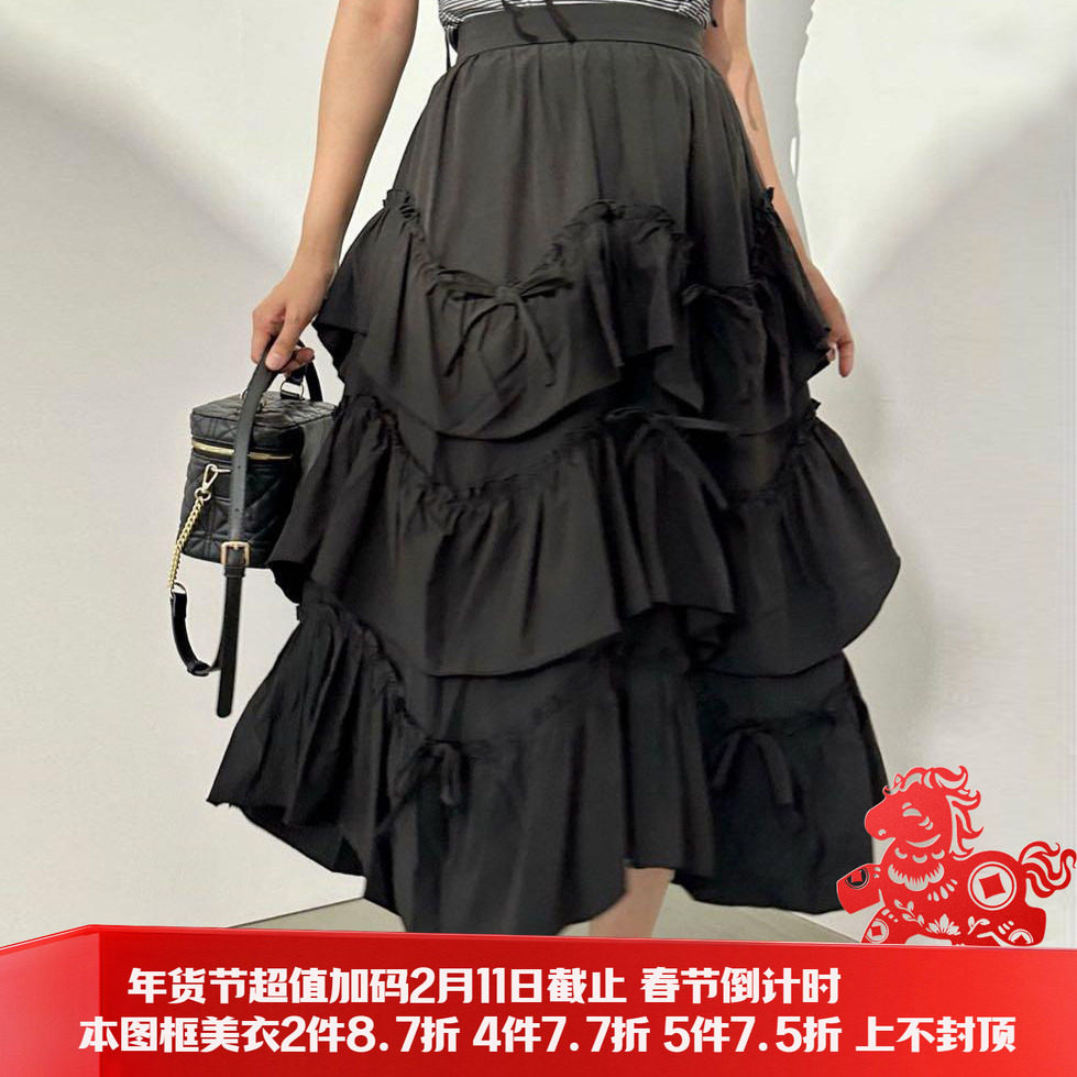 再入荷日系eve甜美温柔量产型清楚系多层荷叶边不规则长裙半裙,女装/女士精品,民族服装/舞台装,淘宝优惠券,粉丝福利购,淘宝优惠卷