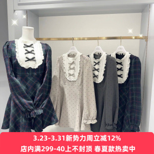 再入荷日系eve新款 清楚系量产型复古蝴蝶结甜美大小姐风连衣裙