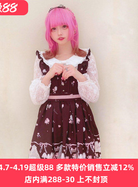 搬仓清货日系夏季甜美神秘房间柄量产型印花连衣裙