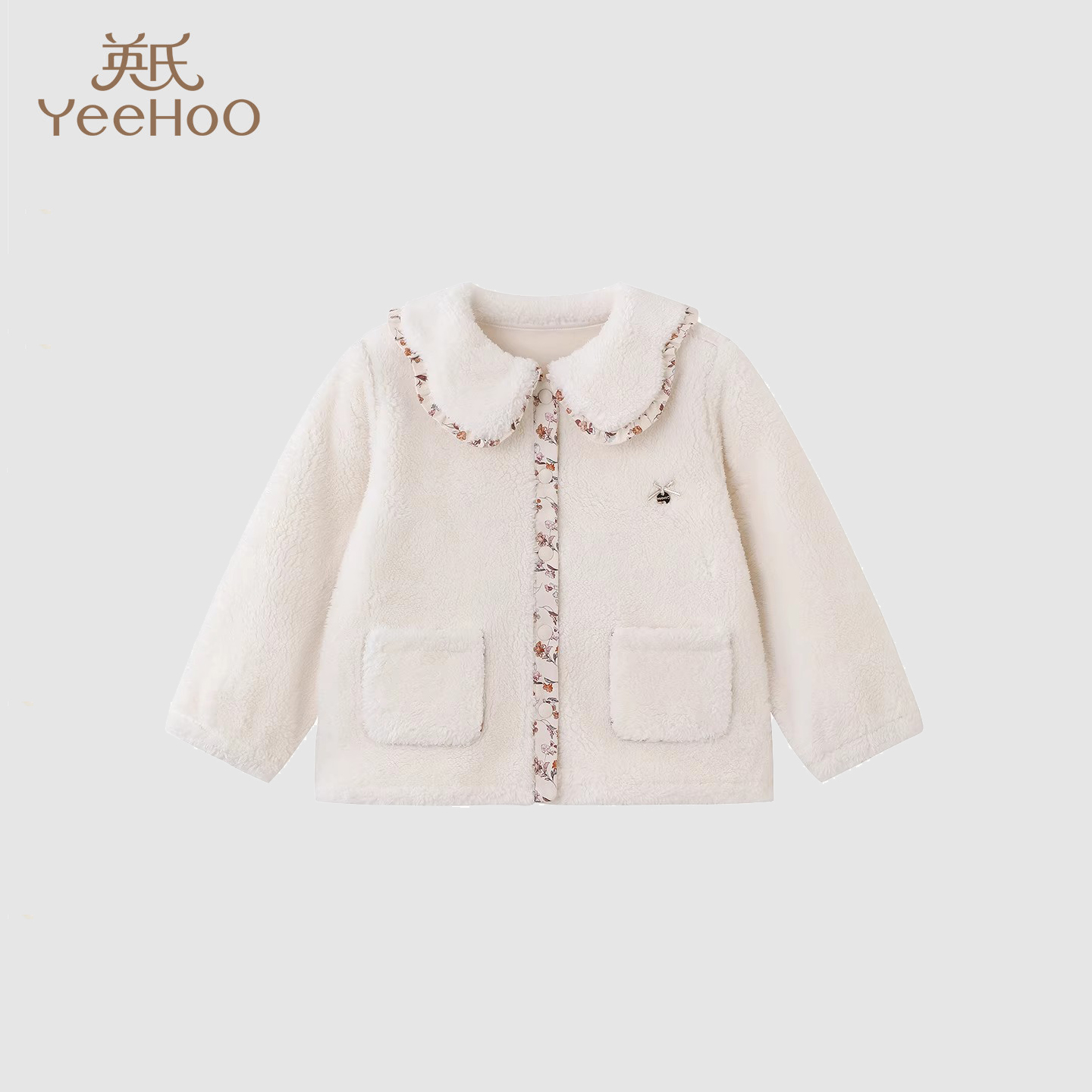 英氏女宝宝翻领小外套2025秋冬款