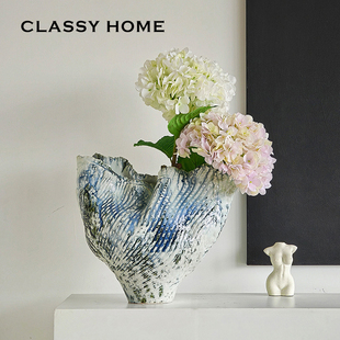 侘寂风云川釉彩手工花瓶客餐厅会所茶室玄关艺术现代简约中式摆件