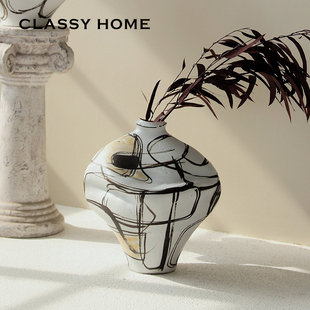 北野侘寂风纯手工高温陶瓷花瓶艺术民宿茶空间花器摆件古典新中式