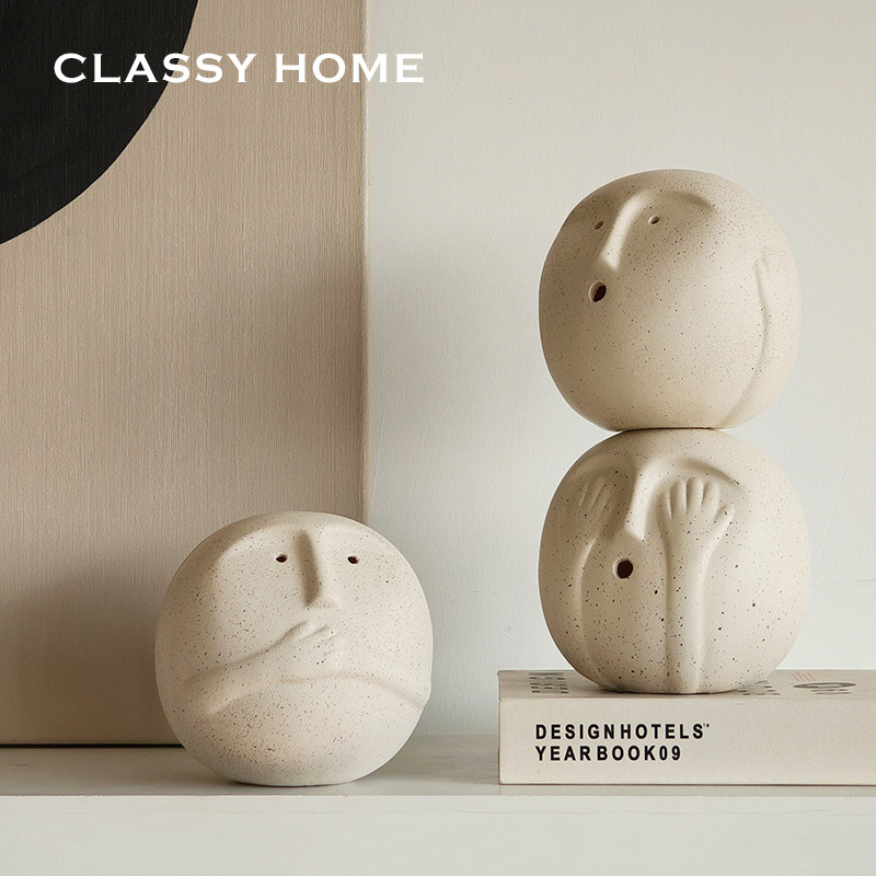 侘寂风简约手工拉胚摆件