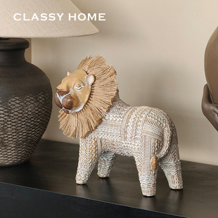 小威尼狮北欧开运礼品动物摆件侘寂风艺术客厅书房卧室工艺装饰品