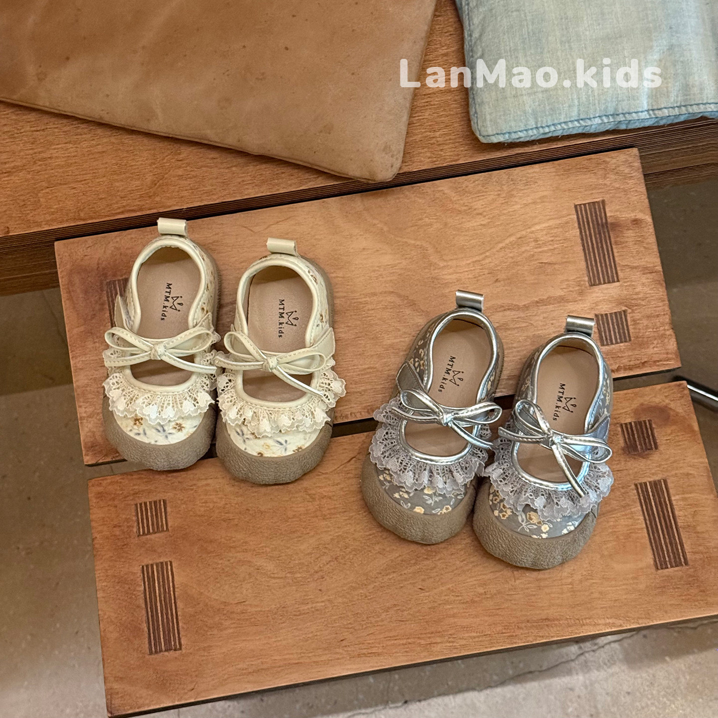 女童春秋软底蝴蝶结学步公主鞋子