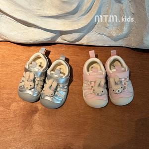春季新款儿童丑萌鞋女宝宝卡通兔子休闲板鞋婴幼儿软底包头学步鞋