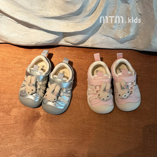 春季女宝宝兔子软底防滑学步鞋