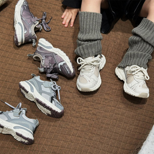 儿童休闲鞋春秋款订书机老爹鞋运动鞋男女小童鞋宝宝软底学步鞋子