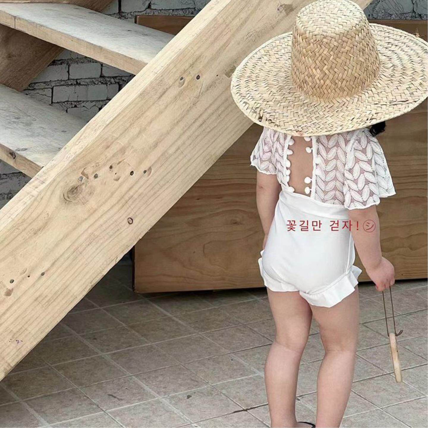 女童泳衣儿童宝宝夏季小女孩蕾丝泳衣裤