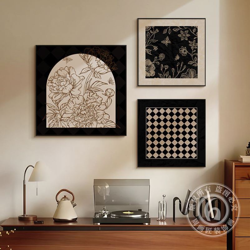 法式复古轻奢装饰画中古风高级小众客厅卧室沙发背景墙餐厅挂画